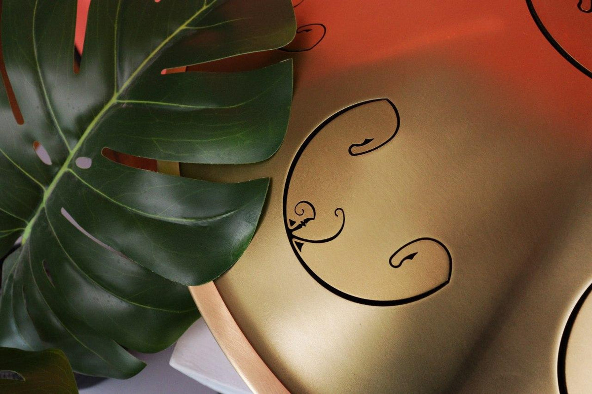 Rav Vast gold drum, tongue drum, drum tongues, steel tongue drum handpan
